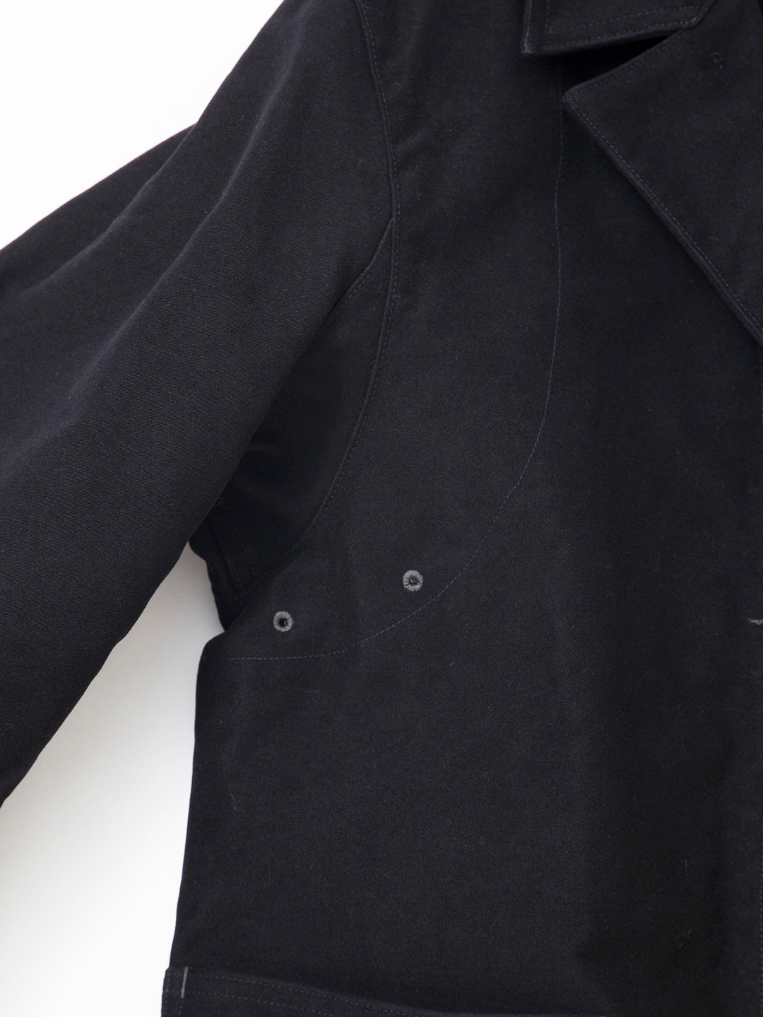 CJ002・Utility Work Coat / Cotton Moleskin / Black