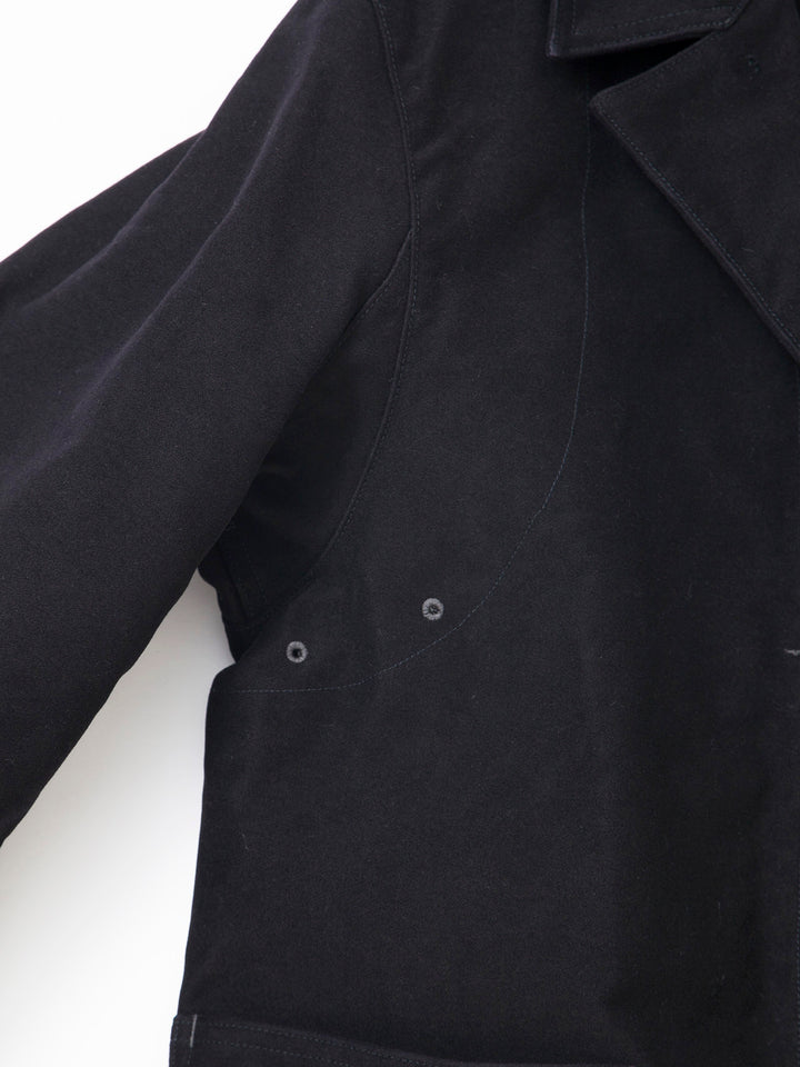 CJ002・Utility Work Coat / Cotton Moleskin / Black