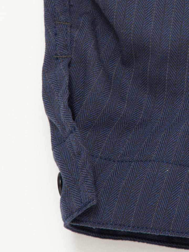 CJ002・Utility Work Coat / H.B.T Stripe - Top Navy