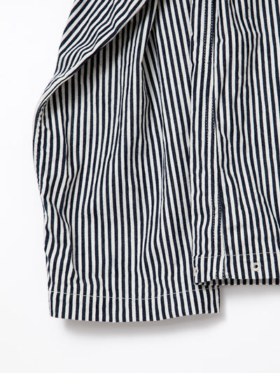 CJ004 - CORONA・Utility Navy Jumper / High Density Hickory Stripe - Indigo×Natural