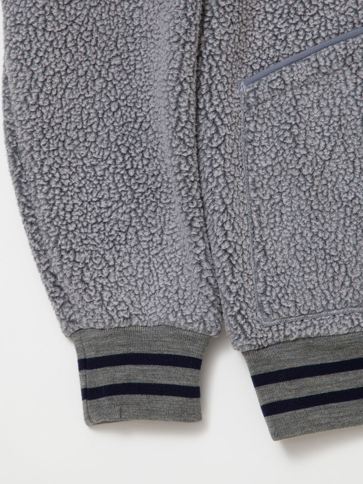 CJ013・NAVY Athletic Parka / POLARTEC Heavy Boa Fleece w/"NAVY" Felt - Grey