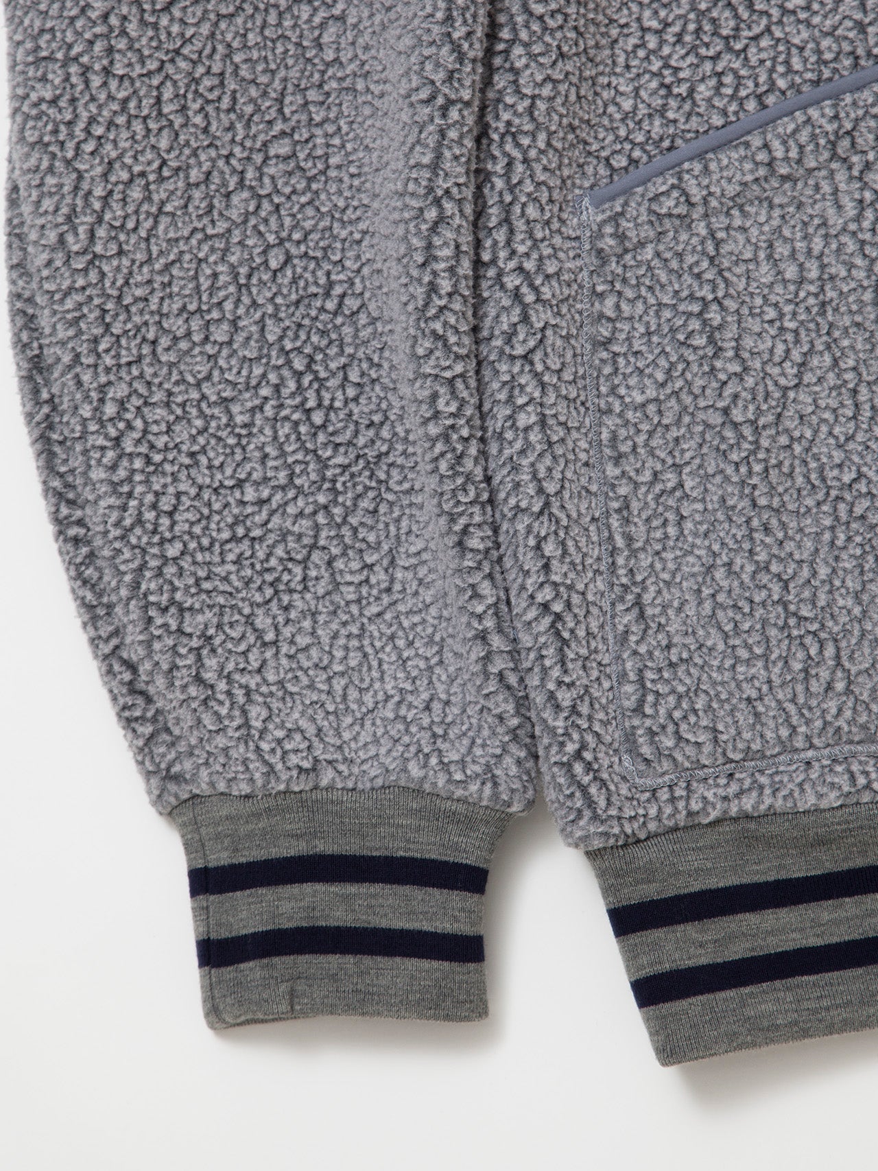 CJ013 - CORONA・NAVY Athletic Parka / POLARTEC Heavy Boa Fleece w/"NAVY" Felt - Grey