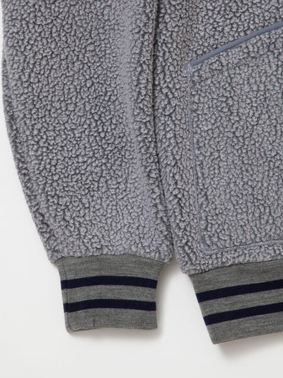 CJ013 - CORONA・NAVY Athletic Parka / POLARTEC Heavy Boa Fleece w/"NAVY" Felt - Grey