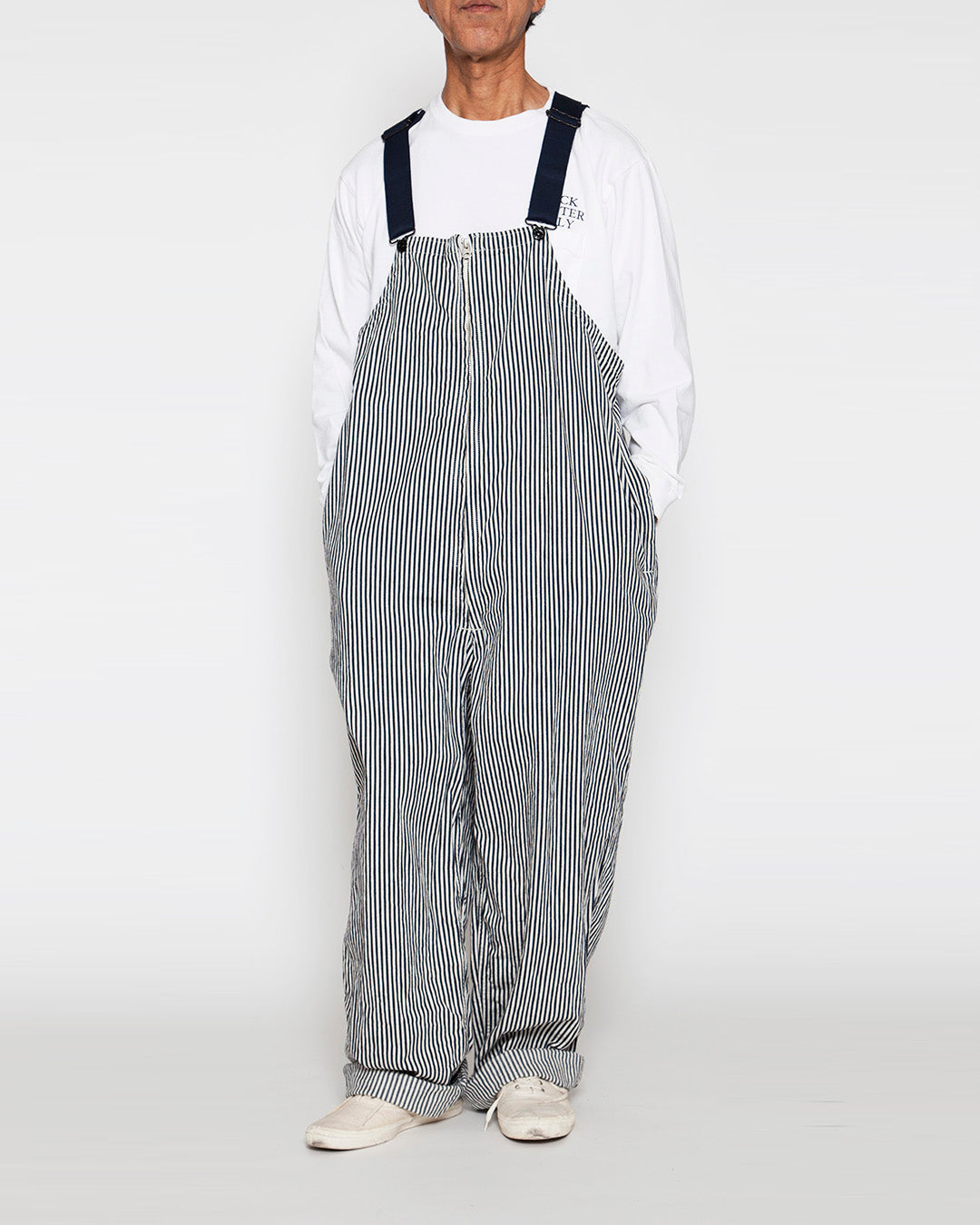 CP037・NAVY OVER PANTS / Hickory Stripe