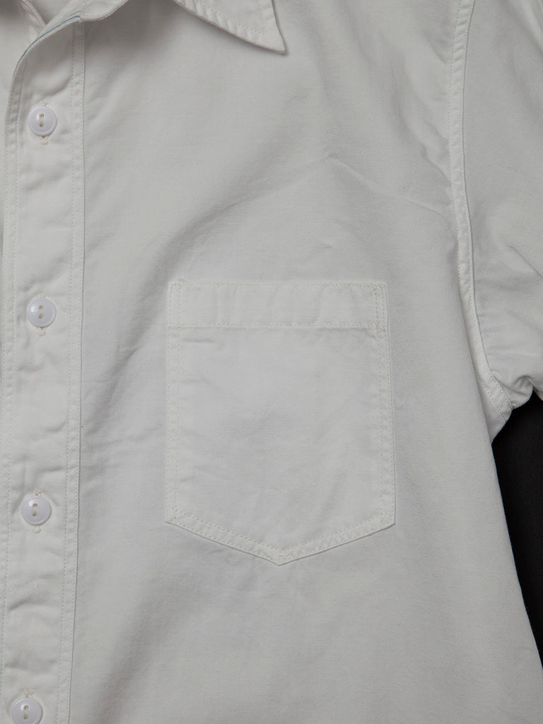 CS001・NAVY 1pocket Shirt / Peru Cotton Shirt Twill - Off-White