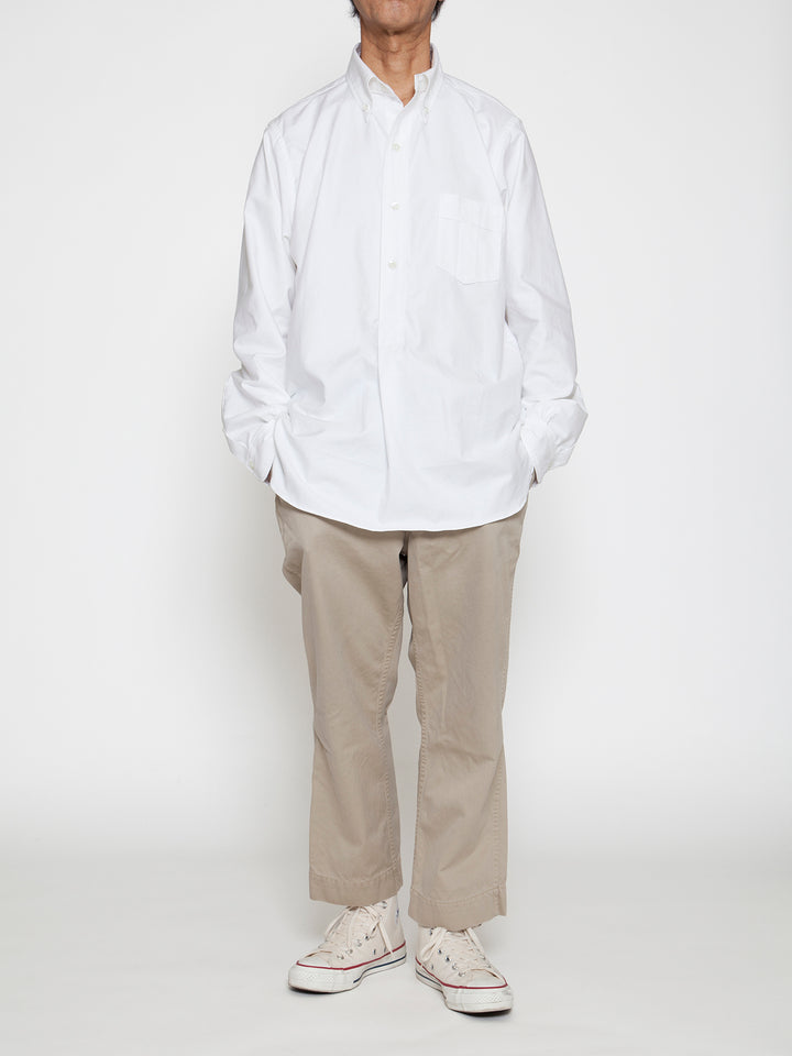 THE CORONA UTILITY - CS005・White Collar Work Shirt / American Sea Island Cotton - White