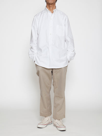 CS005 - CORONA・White Collar Work Shirt / American Sea Island Cotton - White