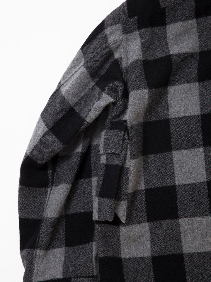 CS023・Combat Hiker Jac Shirt / Buffalo Check - Grey × Black