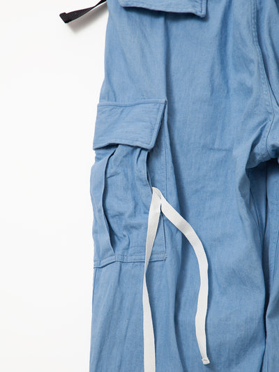 FP006E - FATIGUE SLACKS "JUNGLE EASY SLACKS" / Bleached Denim