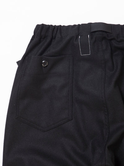 FP005E - FATIGUE SLACKS "AGGRESSOR EASY SLACKS" / Wool + Ester Stretch Twill - Black