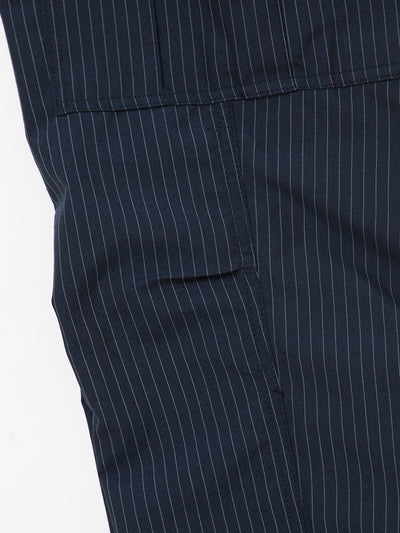 FP006 - FATIGUE SLACKS "JUNGLE SLACKS" / TR Stripe Oxford - Grey Pinstripe on Navy