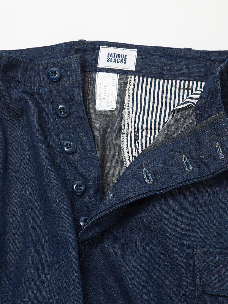 FP006 - FATIGUE SLACKS "JUNGLE SLACKS" / 8oz Indigo Denim