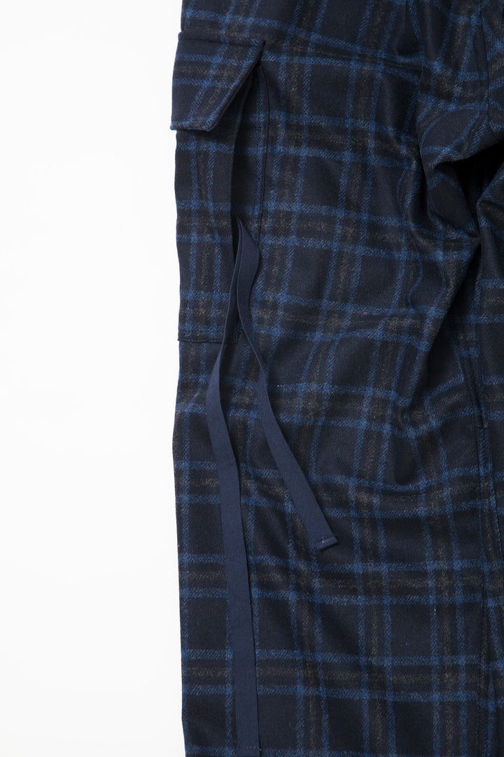FP006E・"JUNGLE EASY SLACKS" / Stretch Wool Check - Navy Check