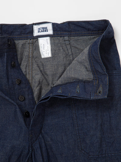 FP015 - FATIGUE SLACKS "UTILITY NAVY SLACKS" / High Density Indigo Denim