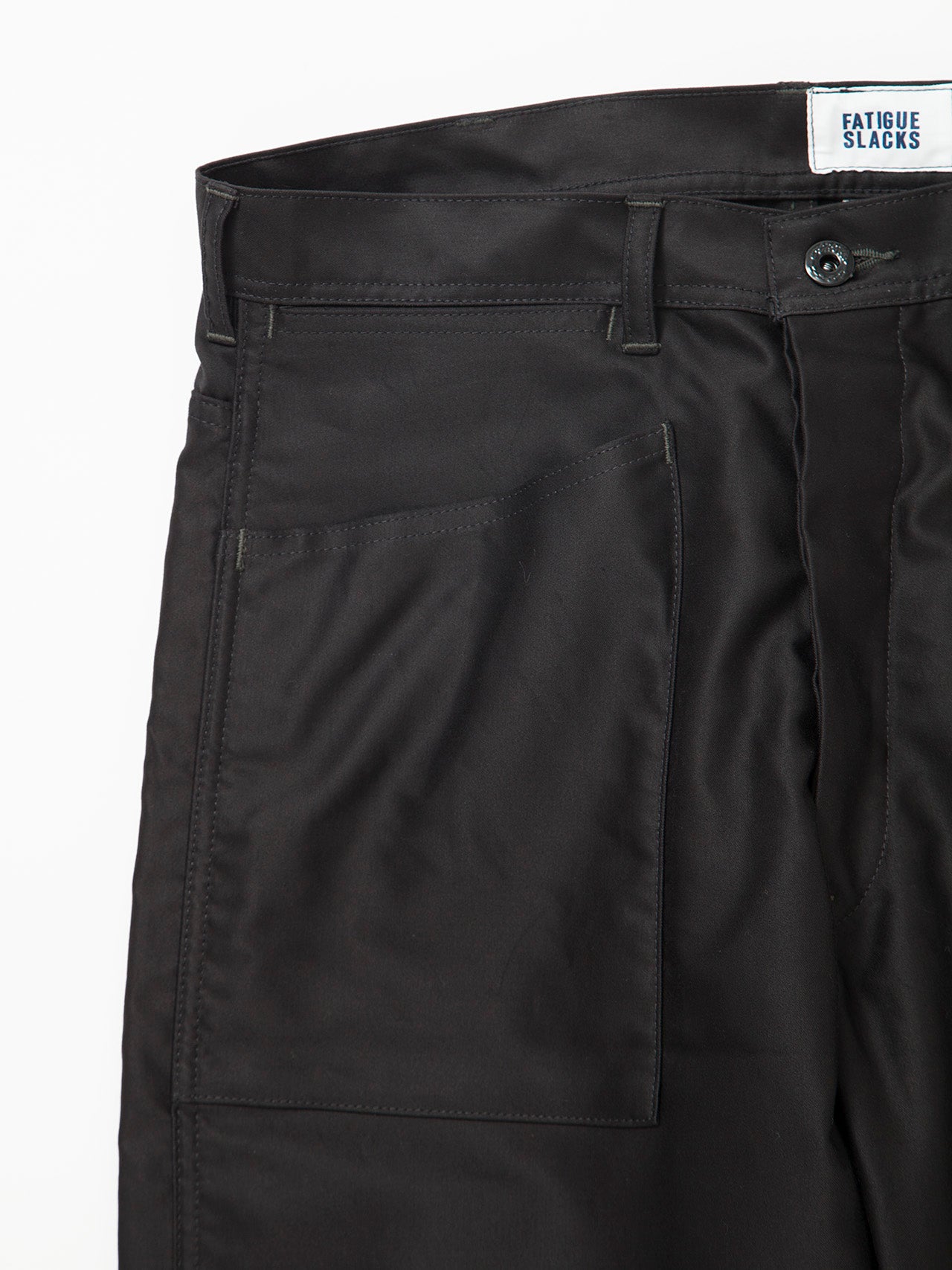 FP016 - FATIGUE SLACKS "SEAMANS SLACKS" / Giza Cotton Moleskin - Black