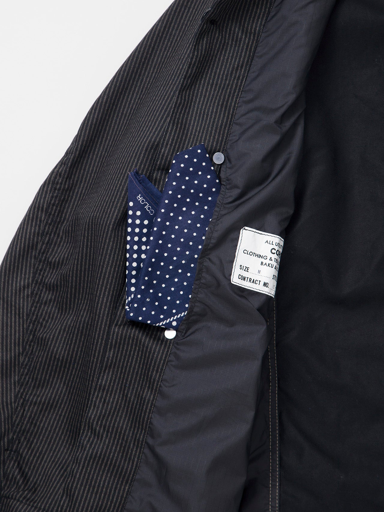 CJ001・Utility Game Jacket / Black Key Stripe - Grey Stripe on