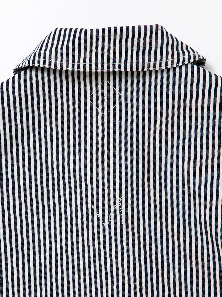 CJ004・Utility Navy Jumper / High Density Hickory Stripe - Indigo×Natural