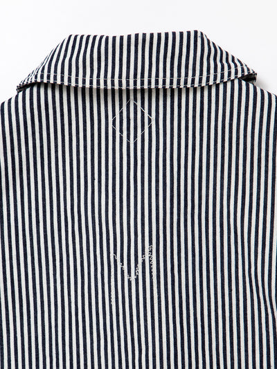 CJ004 - CORONA・Utility Navy Jumper / High Density Hickory Stripe - Indigo×Natural