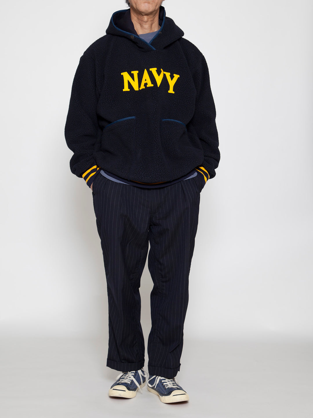 THE CORONA UTILITY - CJ013・NAVY Athletic Parka / POLARTEC Heavy Boa Fleece w/"NAVY" Felt - Navy