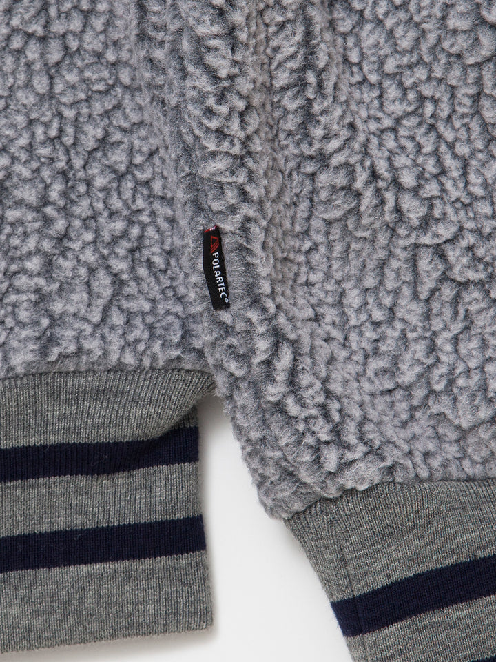 CJ013・NAVY Athletic Parka / POLARTEC Heavy Boa Fleece w/"NAVY" Felt - Grey