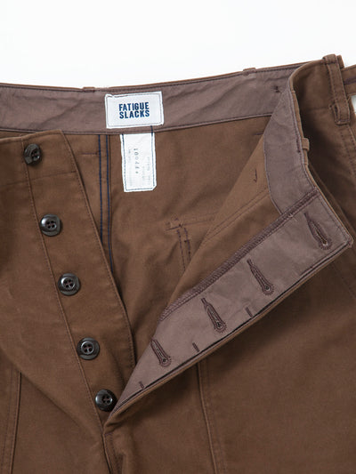 FP001 - FATIGUE SLACKS "UTILITY SLACKS" / Cotton Moleskin - Brown
