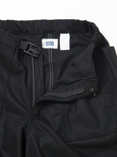 FP005E - FATIGUE SLACKS "AGGRESSOR EASY SLACKS" / Wool + Ester Stretch Twill - Black
