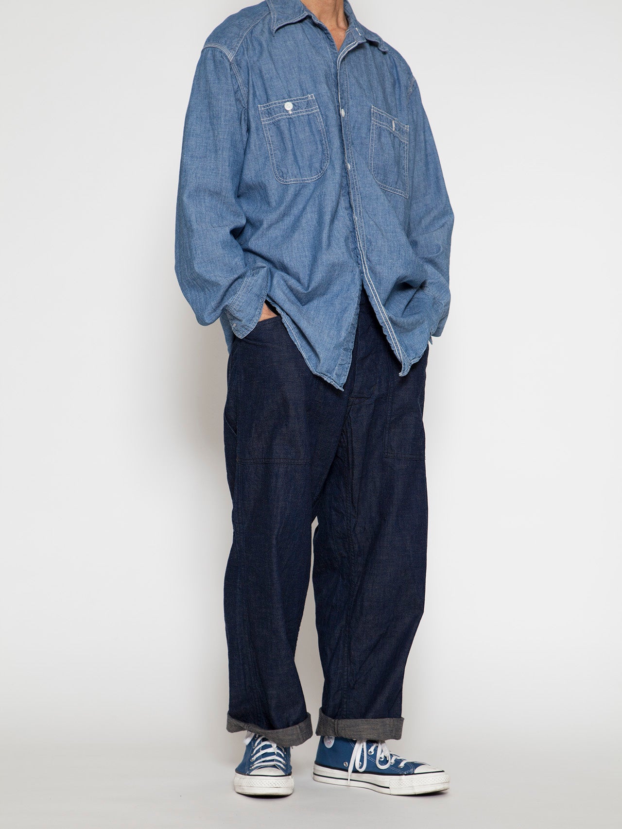 FP017 - FATIGUE SLACKS "UTILITY RM-43 SLACKS" / High Density Indigo Denim