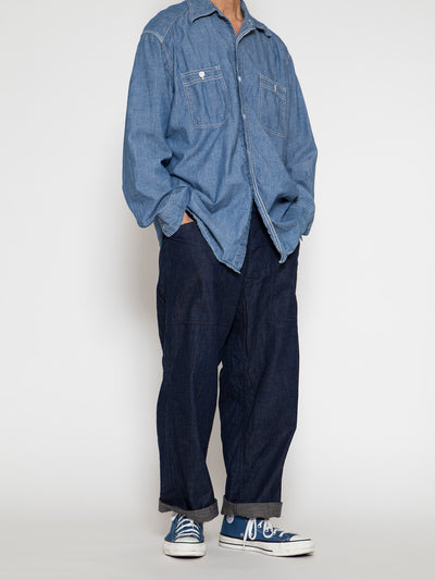 FP017 - FATIGUE SLACKS "UTILITY RM-43 SLACKS" / High Density Indigo Denim