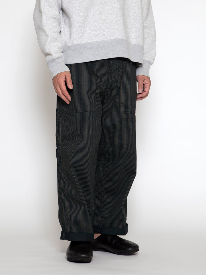 FP017・"UTILITY RM-43 SLACKS" / Black Key Stripe - Grey Stripe on Black