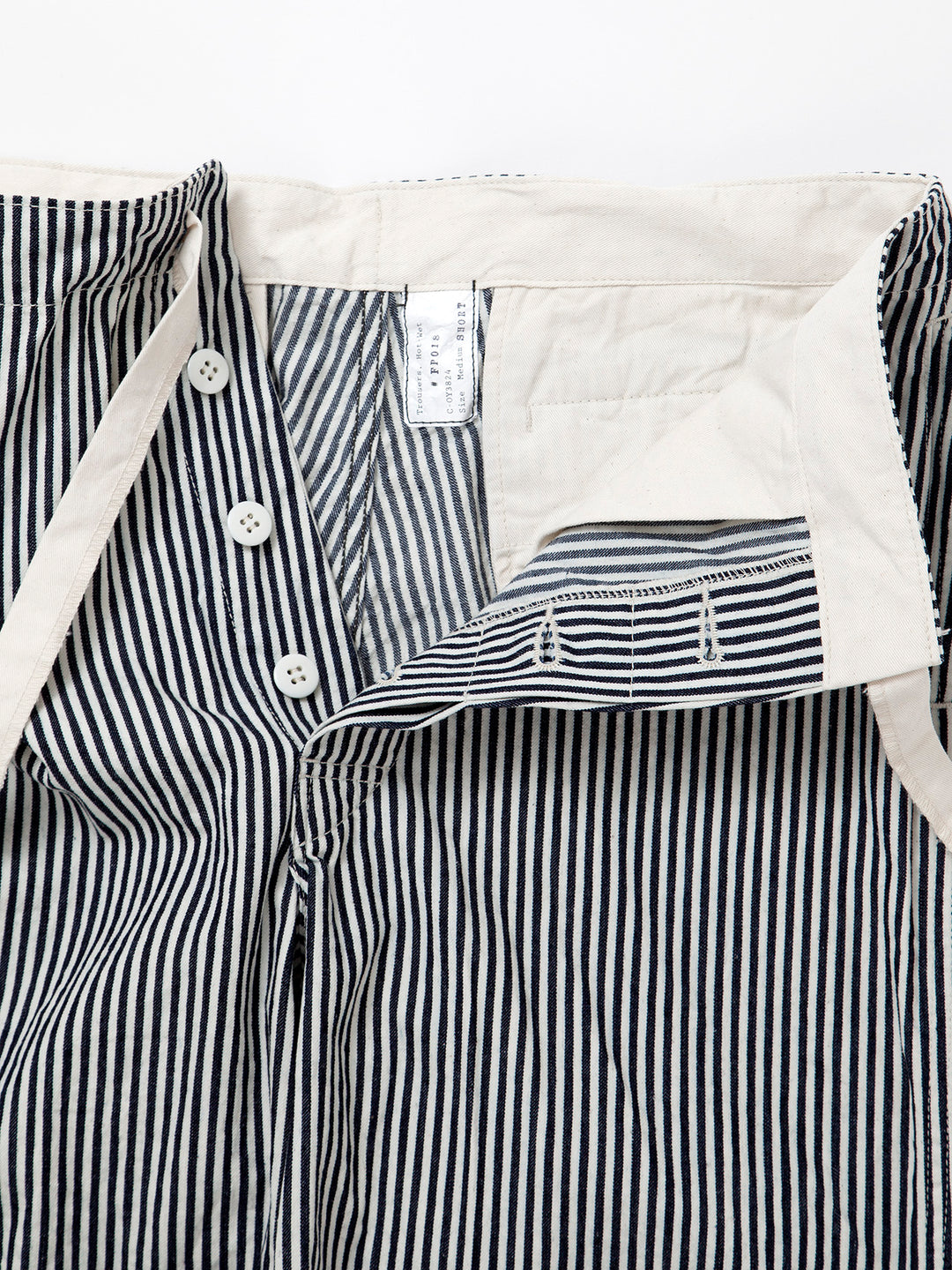 FP018・"UTILITY EASY SLACKS" / High Density Hickory Stripe - Indigo × Natural