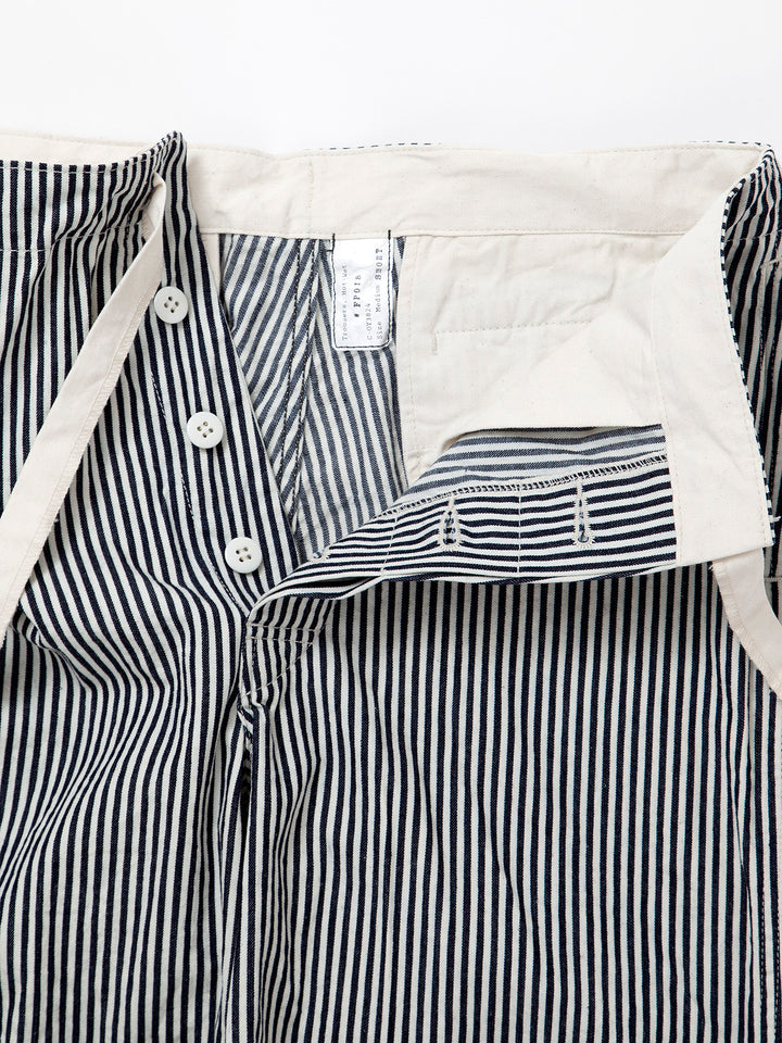 FP018・"UTILITY EASY SLACKS" / High Density Hickory Stripe - Indigo × Natural
