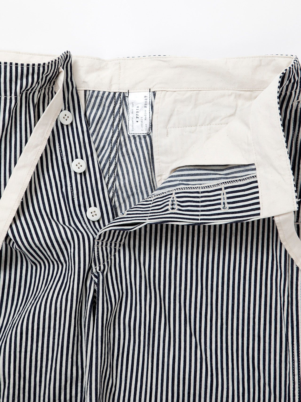 FP018 - FATIGUE SLACKS "UTILITY EASY SLACKS" / High Density Hickory Stripe - Indigo×Natural
