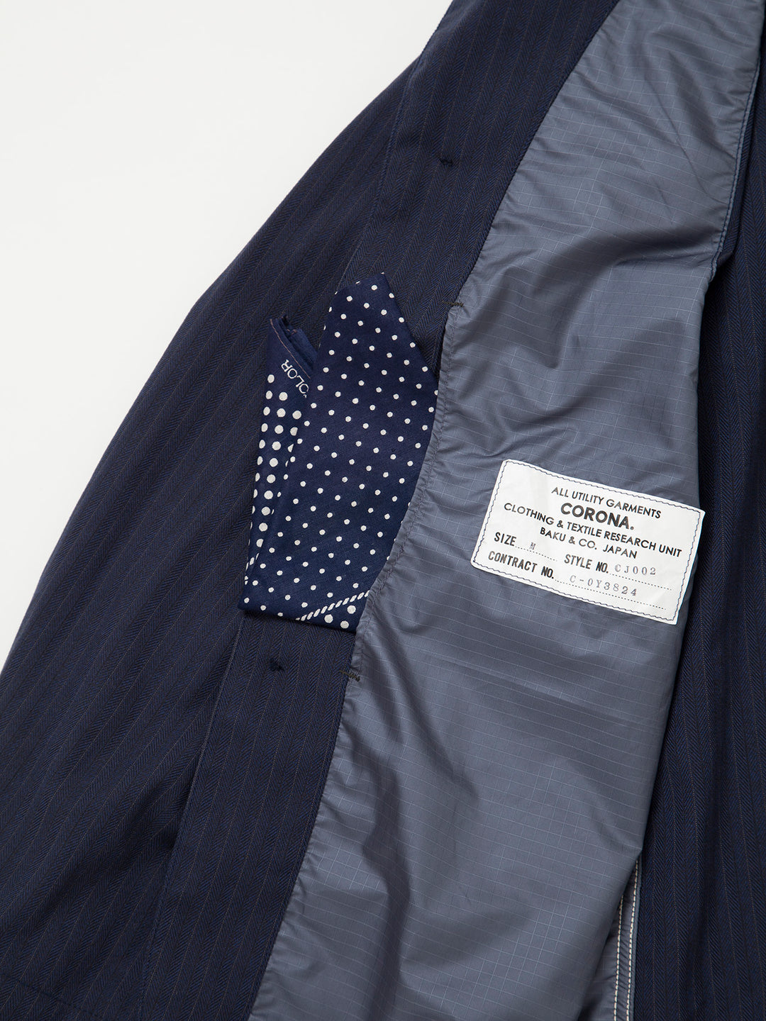 CJ002・Utility Work Coat / H.B.T Stripe - Top Navy