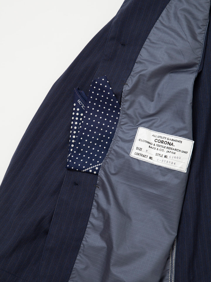 CJ002・Utility Work Coat / H.B.T Stripe - Top Navy