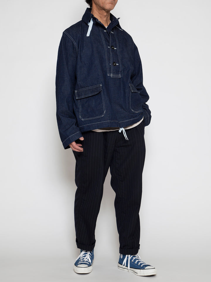 CJ003・Utility Navy Pullover Jacket / High Density Indigo Denim w/Natural Stitch