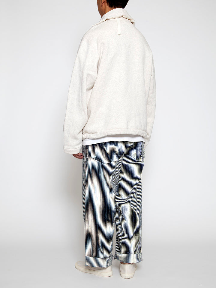 CJ003・Utility Navy Pullover Jacket / Cotton Fleece - Oatmeal