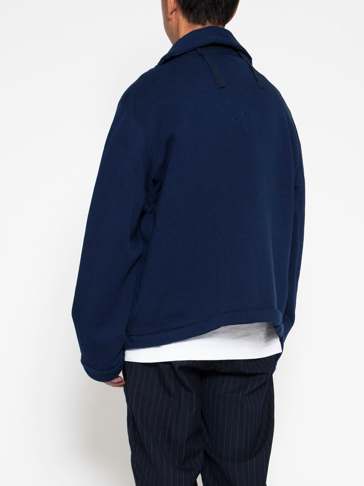 CJ003・Utility Navy Pullover Jacket / Cotton Fleece - Navy