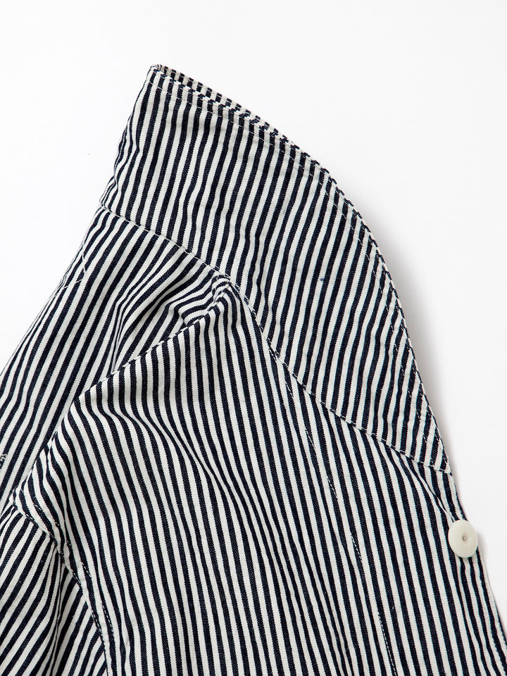 CJ004・Utility Navy Jumper / High Density Hickory Stripe - Indigo×Natural