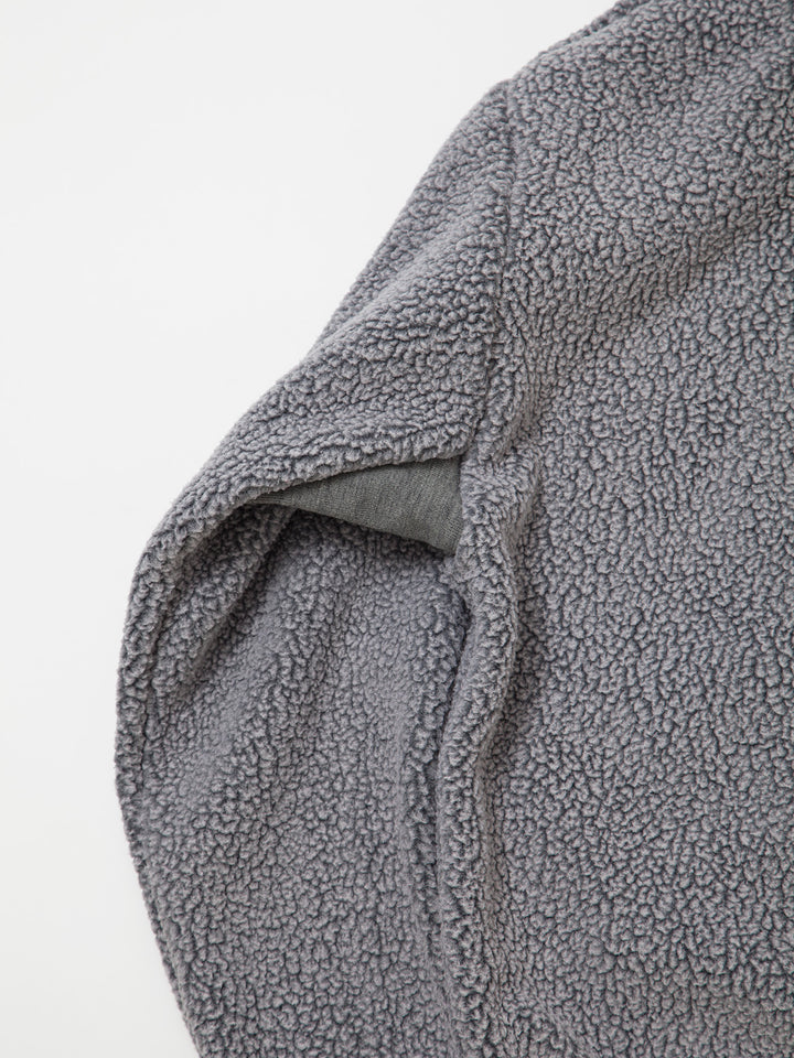 CJ013・NAVY Athletic Parka / POLARTEC Heavy Boa Fleece w/"NAVY" Felt - Grey