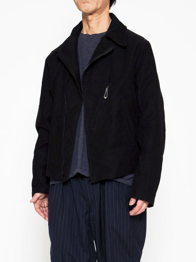 CJ014 - CORONA・Utility WB Zipup Jacket / Cotton Moleskin - Black