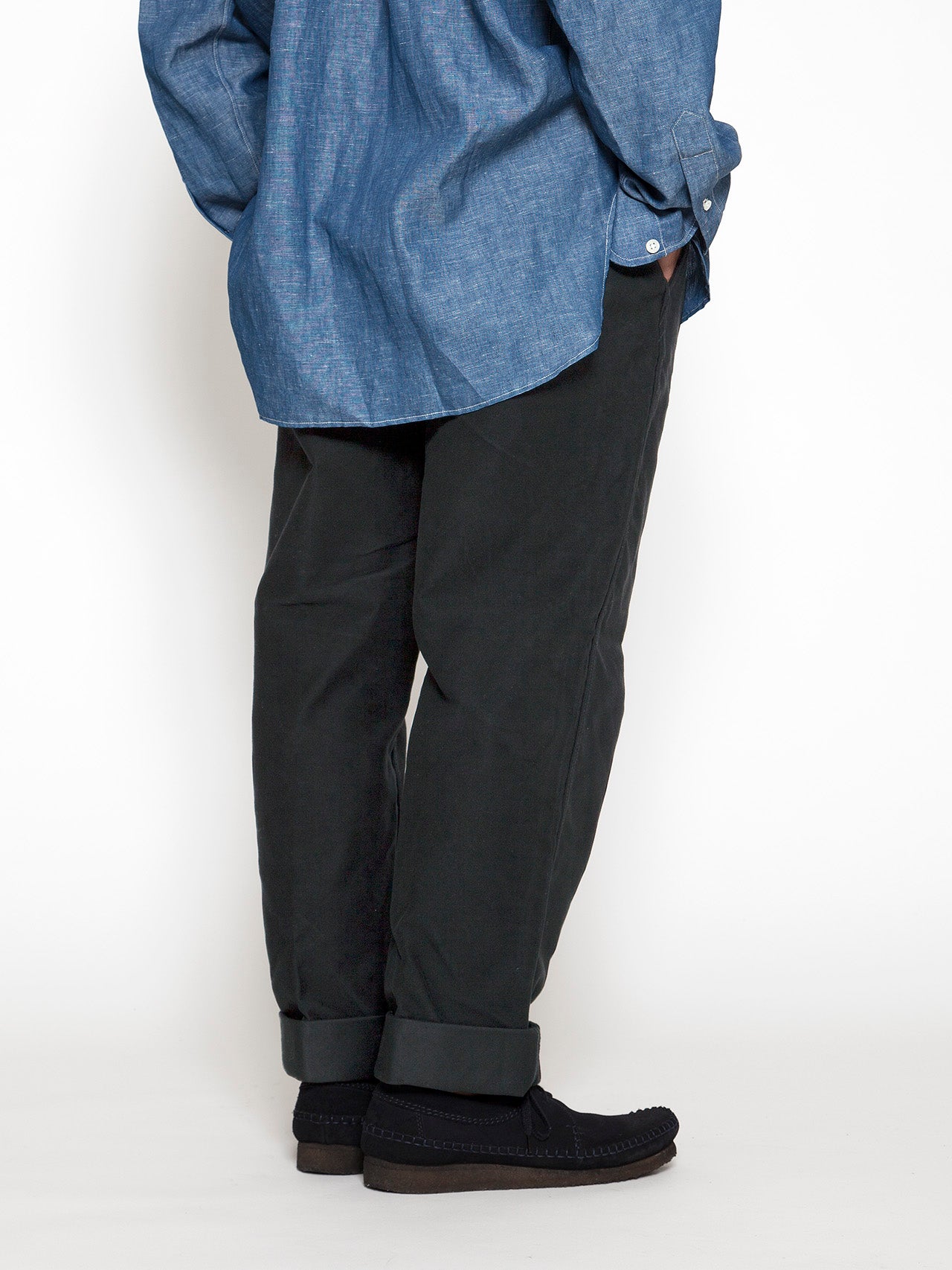 CP026・2T Desert Slacks / Cotton Moleskin - Black – THE