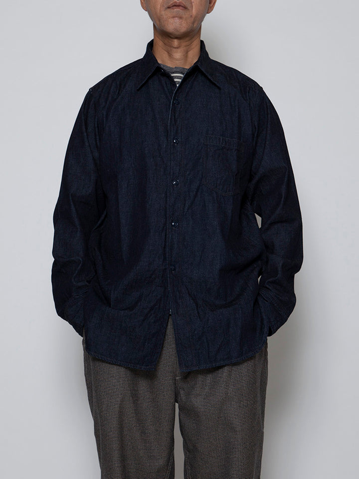 CS001・NAVY 1pocket Shirt / 6oz Denim - Indigo
