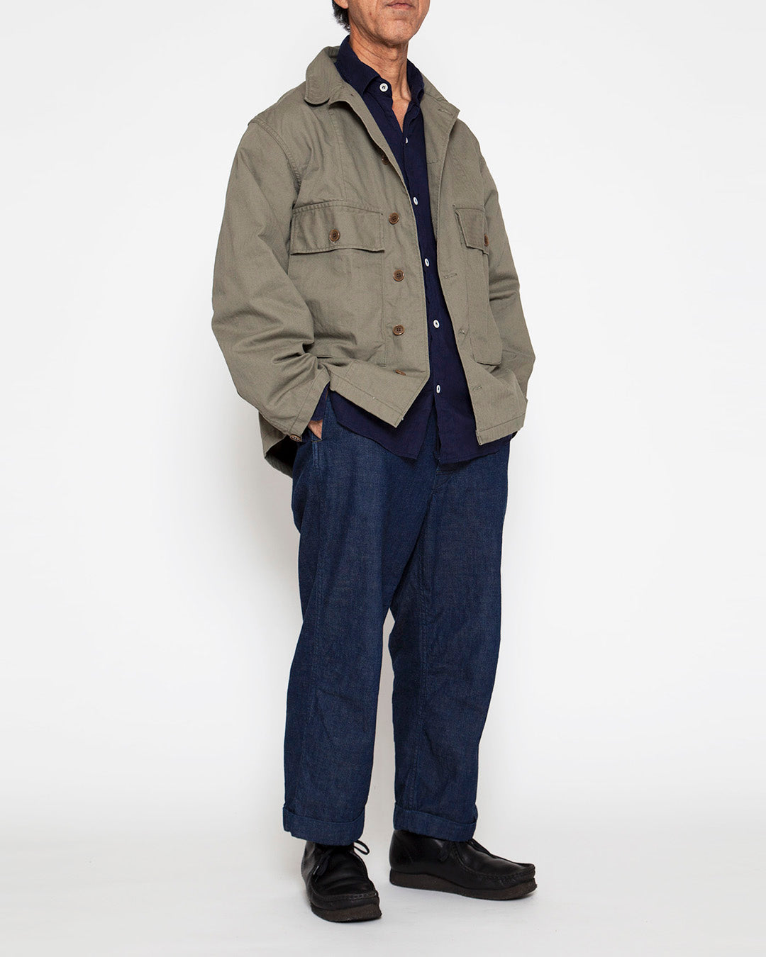 CS022・Navy Utility Jac Shirt / Olive Green – THE CORONA UTILITY