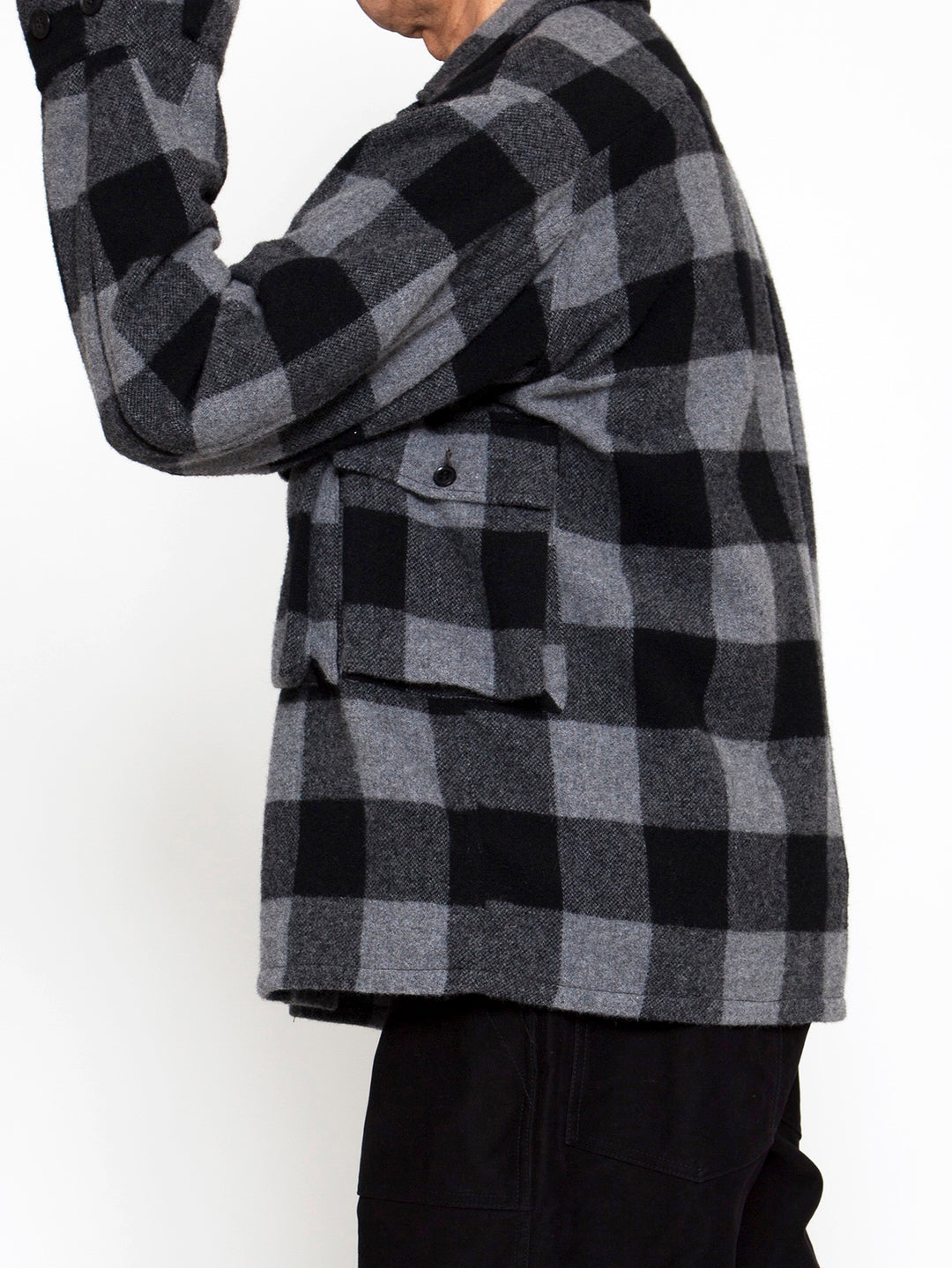 CS023・Combat Hiker Jac Shirt / Buffalo Check - Grey × Black