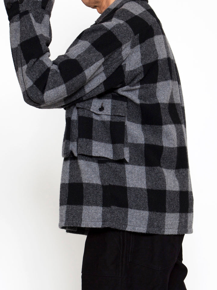 CS023・Combat Hiker Jac Shirt / Buffalo Check - Grey × Black