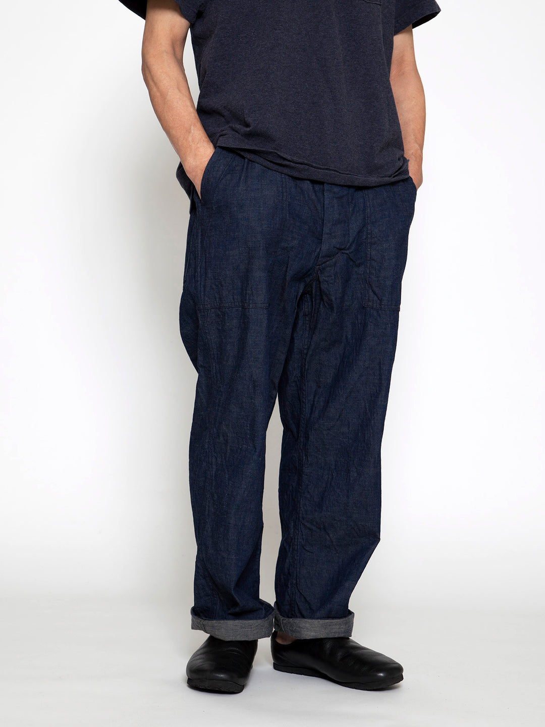 FATIGUE SLACKS - FP001・"UTILITY SLACKS" / High Density Indigo Denim w/Black Stitch