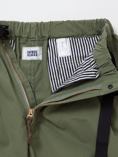 FP007E - FATIGUE SLACKS "EX-48 EASY SLACKS" / Nylon + Cotton Ripstop - Tropical Green