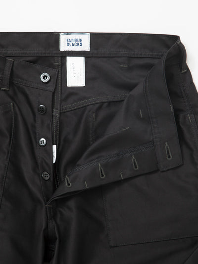 FP016 - FATIGUE SLACKS "SEAMANS SLACKS" / Giza Cotton Moleskin - Black