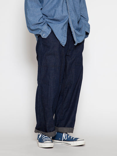 FP017 - FATIGUE SLACKS "UTILITY RM-43 SLACKS" / High Density Indigo Denim