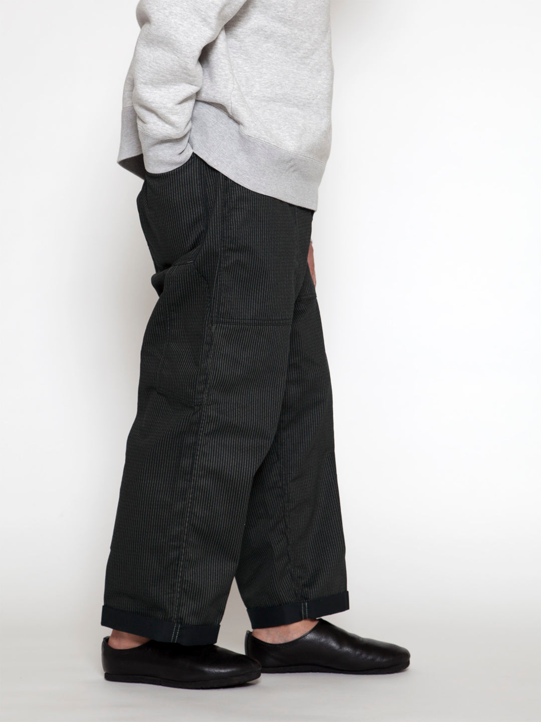 FP017・"UTILITY RM-43 SLACKS" / Black Key Stripe - Grey Stripe on Black